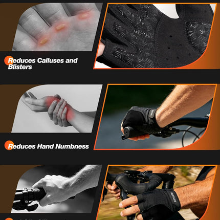 Gel Cycling Gloves for Men Women Shock Absorbing Workout Gym Bike Gloves