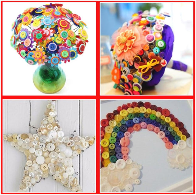 500-700PCS Assorted Resin Buttons – 2 & 4 Hole Round Buttons for Sewing & DIY Crafts