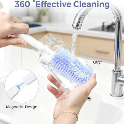 Baby Bottle Cleaning Kit – 8-in-1 Brush Set for Bottles, Nipples & Pumps