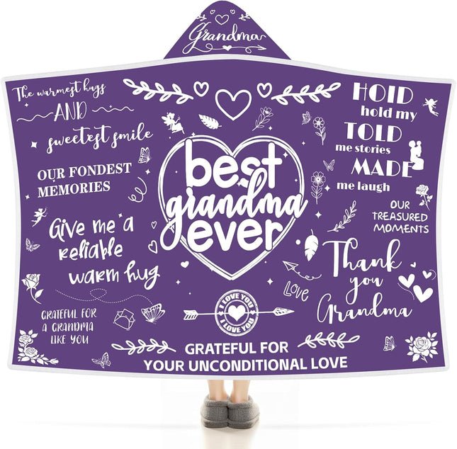 Cozy 47"x72" Wearable Blanket, Gift for Grandma from Granddaughter or Grandson