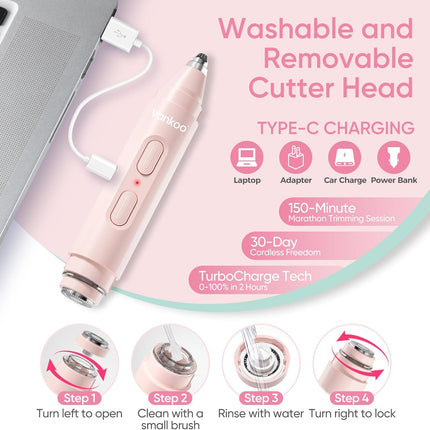 Facial Hair Remover & Eyebrow Trimmer – LED Light, Rechargeable, Painless