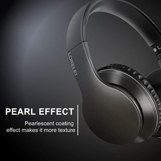 Over Ear Wired Stereo Bass Headphones with Mic Foldable Space Black 1.45M