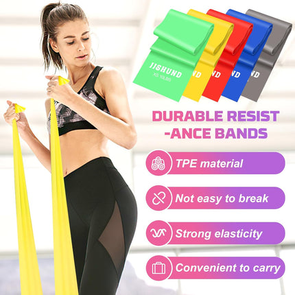 5 Pcs Resistance Bands Set for Yoga, Pilates and Strength Training Workouts