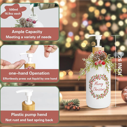 Christmas Soap Dispenser – Holiday Bathroom Hand Soap Dispenser for Festive Decor