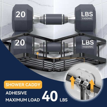 5-Pack Transparent Shower Caddy Adhesive Strips, No Drill Hooks for Bath Storage