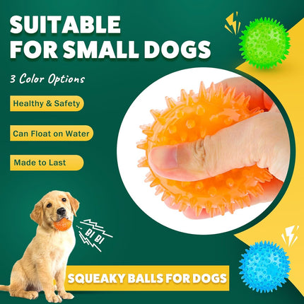 5PCS Interactive Dog Balls Squeaky & Teething Chew Toys for Small Dogs