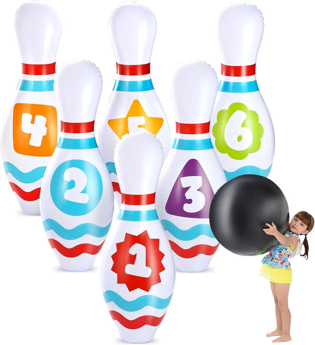 Giant Inflatable Bowling Set for Kids Adults Party Games Indoor Outdoor Fun