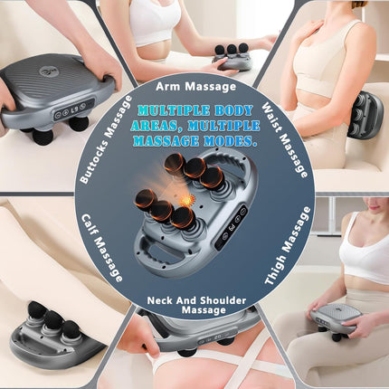 6 Head Massage Gun Deep Tissue 9 Modes Full Body Muscle Relief Tool