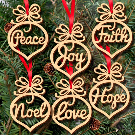 48-Pack Hollow Wood Letter Ornaments – Perfect for Christmas Tree, Church Party & Wedding Favors