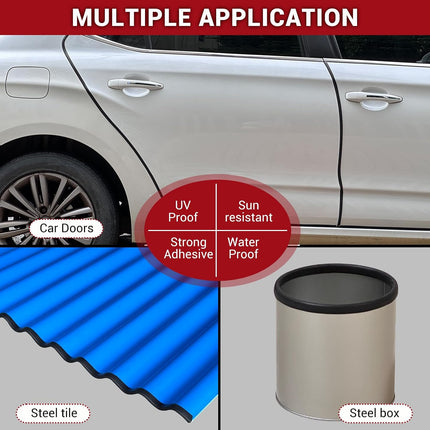 10Ft EPDM Rubber Edge Trim Seal Black Self Adhesive U Channel Metal Edge Protector