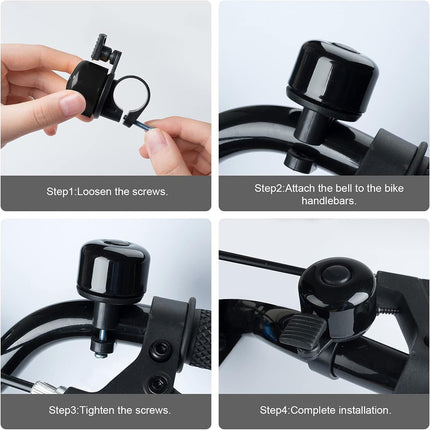2-Pack Bike Bells, Loud Melodious Classic Mini Bicycle Bells for Kids & Adults MTB BMX