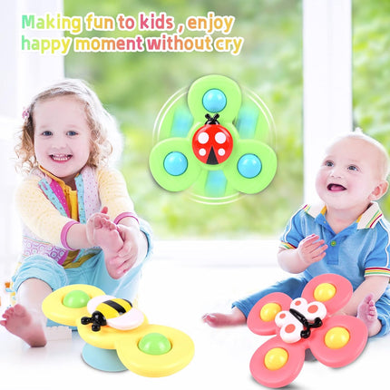 3PCS Suction Cup Spinner Toys for Babies – Sensory Fidget Spinners for Toddlers
