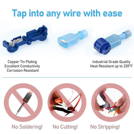 120Pcs T-Tap Wire Connectors, Quick Splice Electrical T Connectors Kit
