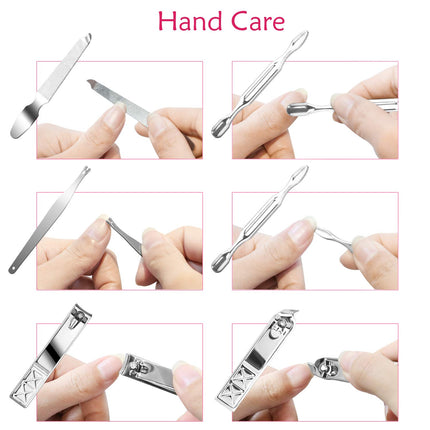 18PCS Manicure Pedicure Set, Stainless Steel Nail Clippers Grooming Kit with Case