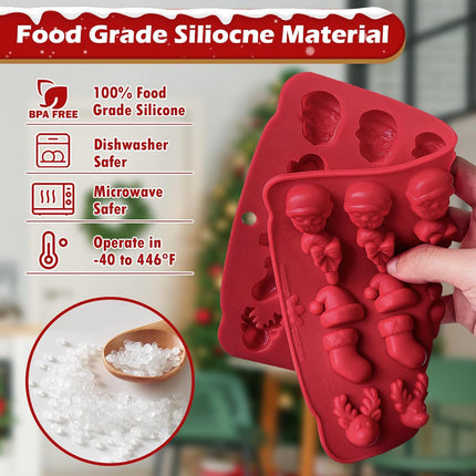 Christmas Silicone Molds – 60 Cavity, 11 Shapes for Candy, Chocolate & Wax DIY