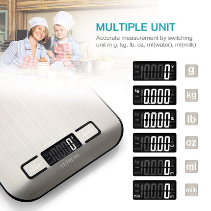 Food Scale Digital Kitchen Scale 11lb Stainless Steel LCD Baking Tare Function