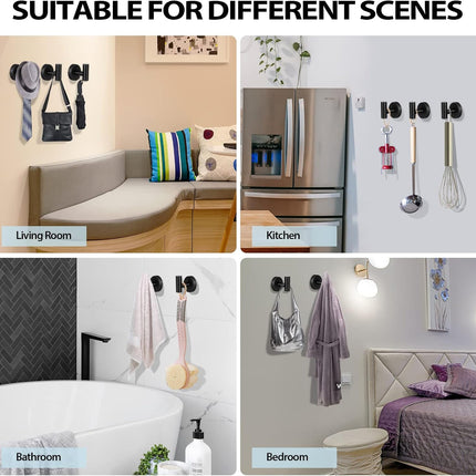 2-Pack Wall-Mount Towel Hooks – Heavy Duty Black Matte Stainless Steel