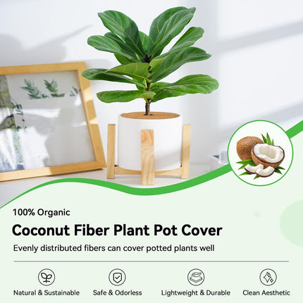 3 Pack 11.8 Inch Coconut Coir Mulch Rings Natural Tree Protector Mats for Indoor Outdoor Plants