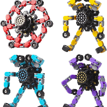 4-Pack Transformable Fidget Spinners – Easter Basket Stuffers & Stress Toys