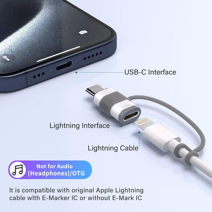 4-Pack Lightning to USB-C Adapter for iPhone 15/16/17 Pro – Fast Charging