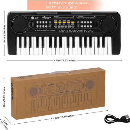 37-Key Kids Keyboard Piano, Portable Electronic Musical Toy, Educational Gift