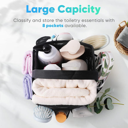 8-Pocket Mesh Shower Caddy – College Dorm, Gym, Beach & Travel Essentials