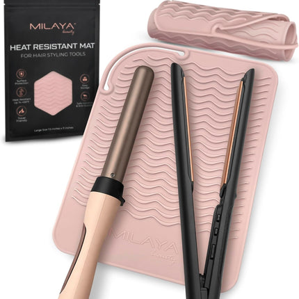Hair Tool Heat Mat, Non Slip Silicone Holder for Curling Iron & Straightener