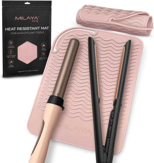 Hair Tool Heat Mat, Non Slip Silicone Holder for Curling Iron & Straightener