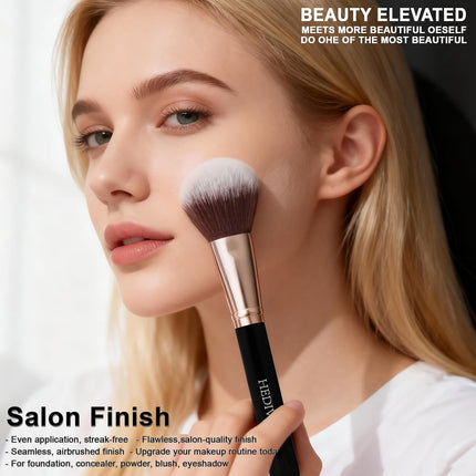14-Pc Black Makeup Brush Set, Synthetic Foundation, Blush & Eyeshadow Brushes