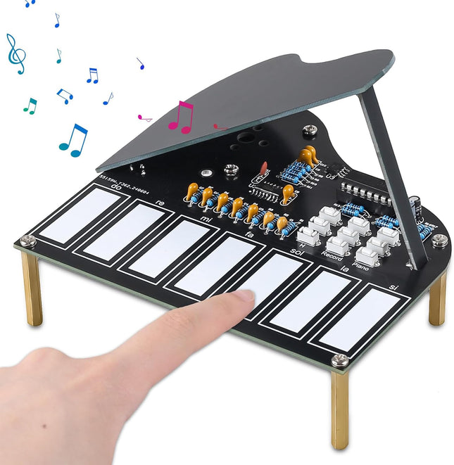 DIY 7-Key Electronic Piano Kit, Soldering STEM Learning Toy for Kids & Teens