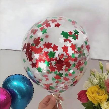 8000PCS Red Green White Star Confetti – 2cm Table Decor for Christmas Parties