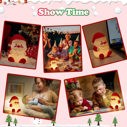 LED Cute Christmas Night Light – Dimmable Touch Lamp for Kids Nursery