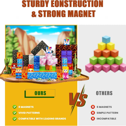 Magnetic Blocks 120PCS – Build Magic Portal STEM Toy for Kids 3+