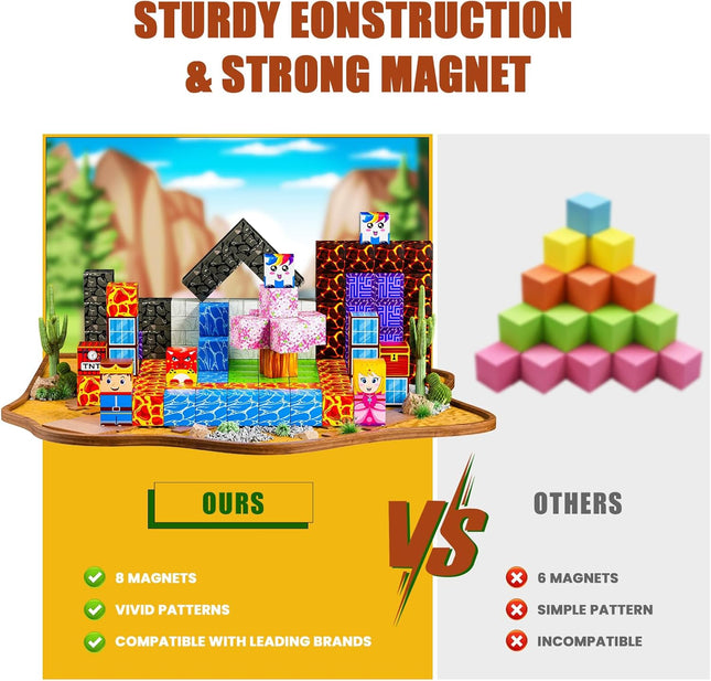Magnetic Blocks 120PCS – Build Magic Portal STEM Toy for Kids 3+