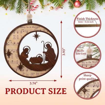 Christian Christmas Ornaments 5PCS – Nativity Decor for Tree, Windows & Gifts