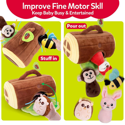 Jungle Plush Animal Toy Set for Babies 6–12 Months – Montessori & Sensory