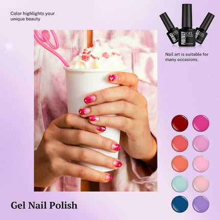 24PCS Gel Nail Polish Set, 21 Colors with Base & Matte Glossy Top Coats, UV LED Cure