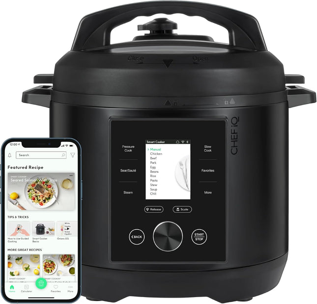 6 Quart WiFi Pressure Cooker with Built in Scale and 500 Recipes
