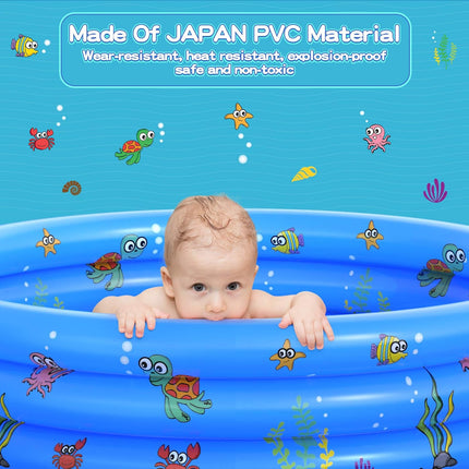 Inflatable Round Kiddie Pool Toddler Water Play Center Indoor Outdoor