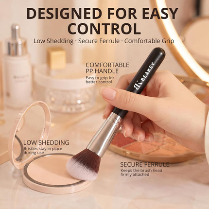 10-Pc Makeup Brush Set with 2 Blending Sponges, Face & Eye Brushes for Beginners