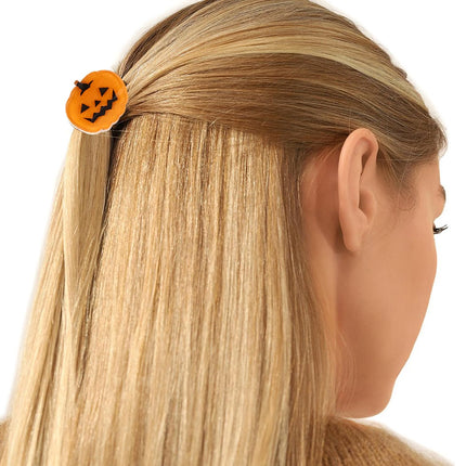 12-Piece Halloween Hair Claw Clips, Pumpkin Ghost Bat Spiderweb Hat Designs