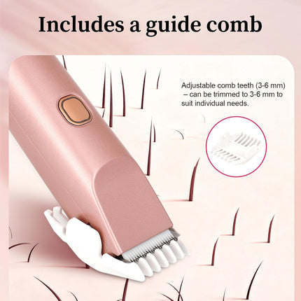 2-in-1 Bikini Trimmer for Women, IPX7 Waterproof Cordless Electric Shaver, USB Rechargeable Pink