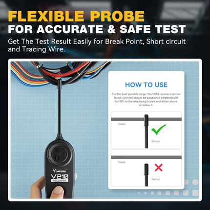 V210 Wire Tracer Circuit Tester, Open & Short Finder, DC 6-42V Electrical Tracker