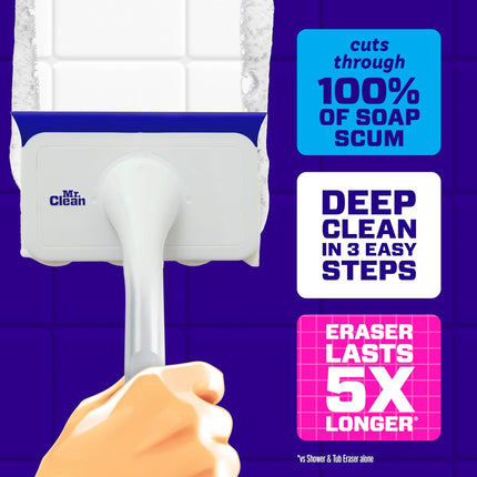 Magic Eraser Shower & Tub Scrubber – Lemon Kit, 1 Scrubber + 2 Erasers