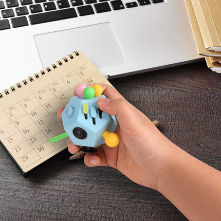 Fidget Dodecagon 12 Sided Stress Relief Toy Silent Cube for Kids and Adults Blue Sky