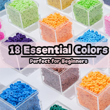 Clay Beads Bracelet Kit for Girls – 18 Colors DIY Friendship Bracelet Set