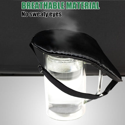 2 Pack Sleep Mask Blackout Silk Eye Mask Adjustable Strap for Women Men