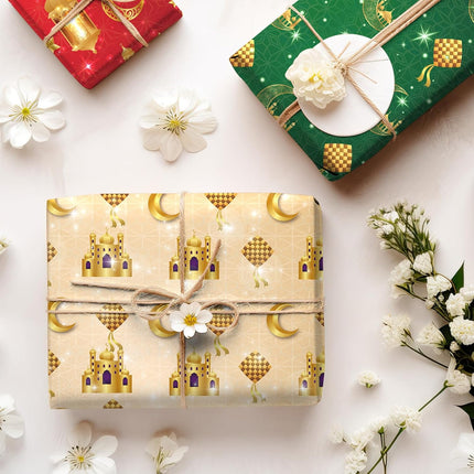 10PCS Eid Mubarak Wrapping Paper Ramadan DIY Crafts Birthday Gift Paper