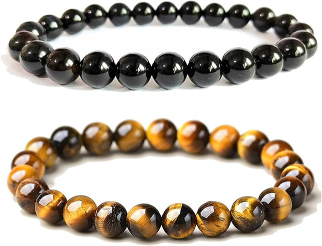 Handmade 8mm Beaded Bracelets – Protection & Chakra Feng Shui Crystal for Men & Women
