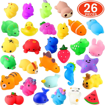 26-Pack Mochi Squishy Toys – Kawaii Cat & Animal Slow Rising Stress Relievers